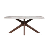 Aura Brown and White Sintered Stone Top 180cm Dining Table - Pendle Village Furniture